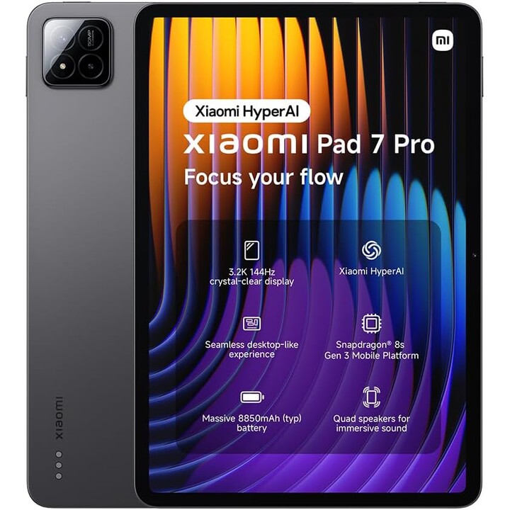 Xiaomi Pad 7 Pro, 12+512 GB, WiFi, display da 11,2 pollici, batteria da 8850 mAh, hypercharge da 67 W, hyper AI, grigio