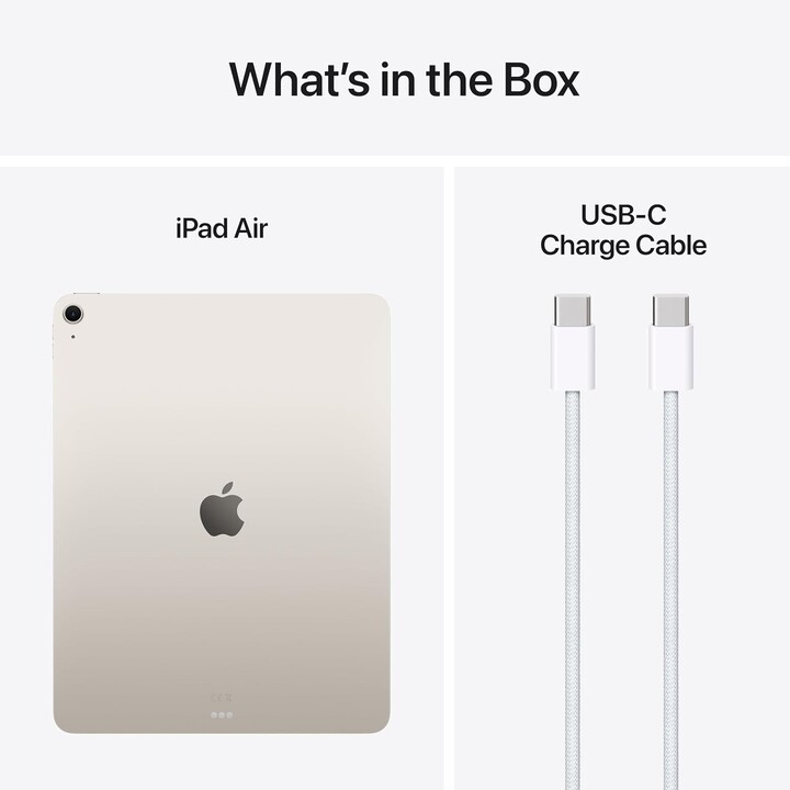 Apple iPad Air 13 2025 WIFI, 256GB, 7th Gen, M3 Chip, 12MP Camera, Starlight