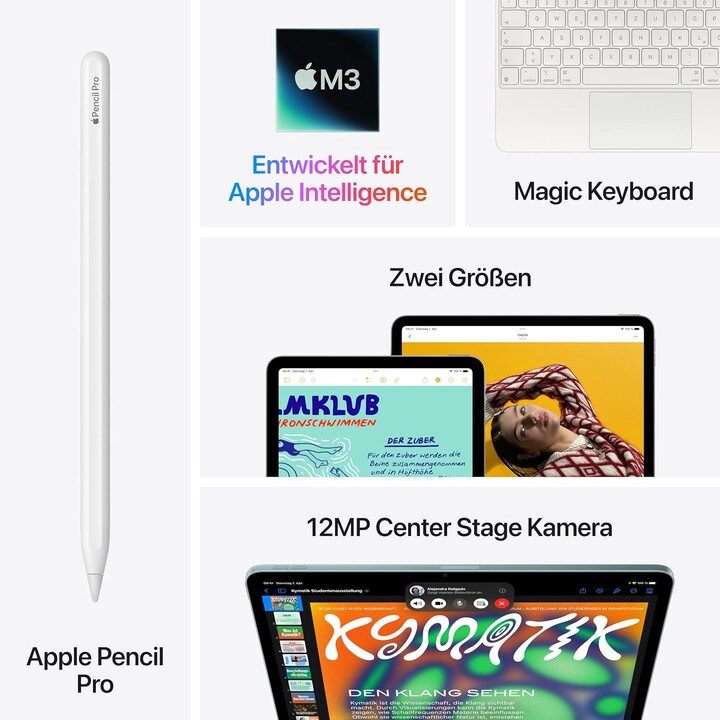 Apple iPad Air 13 2025 WiFi, 256 GB, 7a Gen, CHIP M3, fotocamera da 12 MP, viola