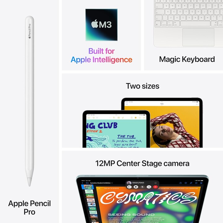 Apple iPad Air 11 2025 WiFi, 1TB, 7th Gen, chip M3, cámara de 12mp, azul