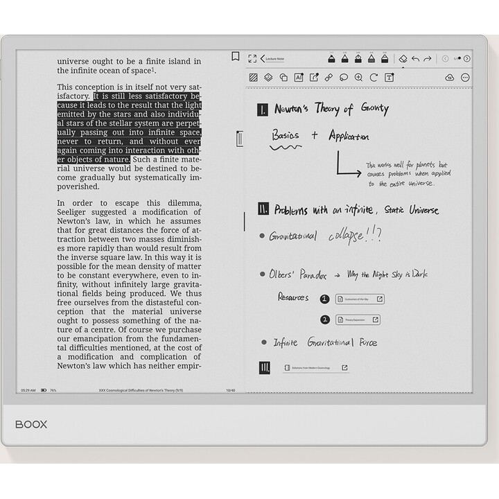 Onyx BOOX Note Max 13.3, tablette E-en taille A4 Android 6 Go RAM 128 Go ROM 300dpi, gris