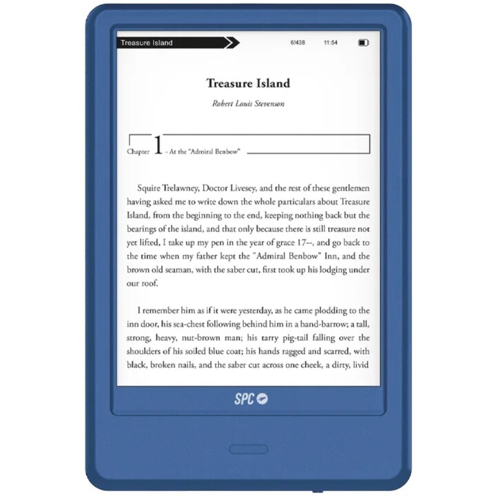 SPC Dickens Light 2 Pro, 8GB, USB-C, Lector de libros electrónicos con una pantalla táctil anti-Glare giratoria, cielo profundo