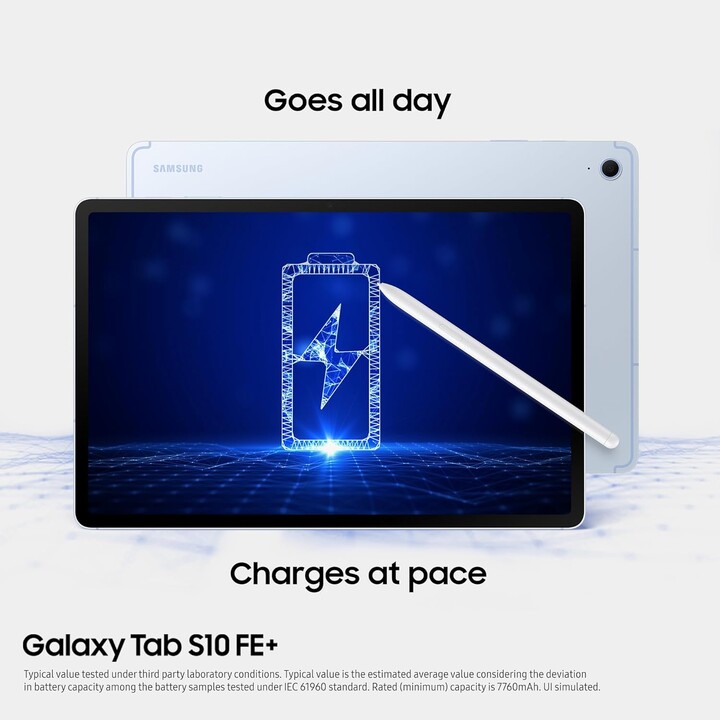 Samsung Galaxy Tab S10 FE+ Android Tablet, WiFi, 8+128GB, 13.1 Pantalla, S Pen incluida, Batería de larga duración, Gris