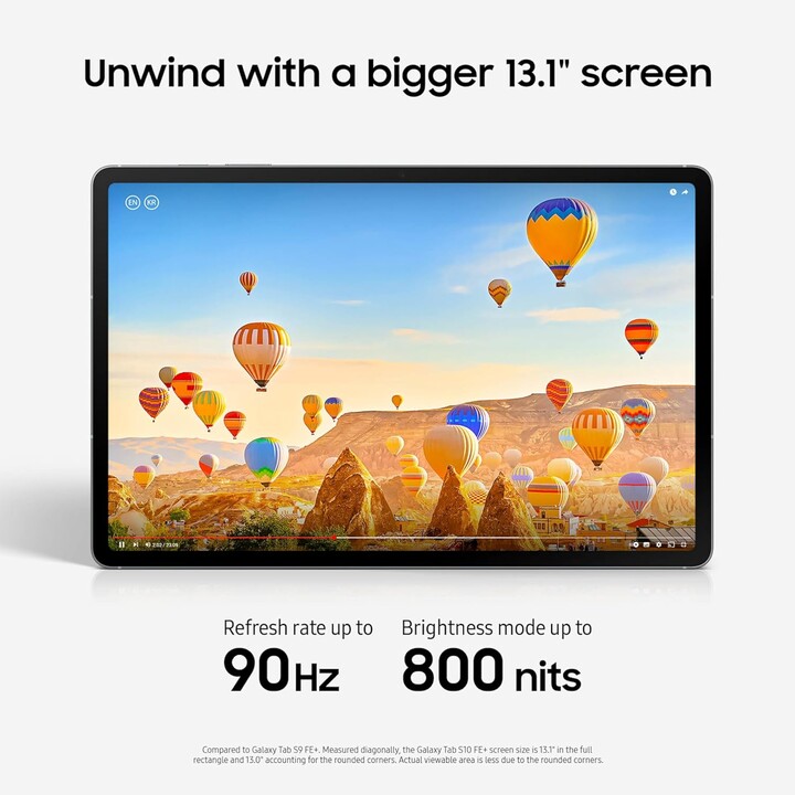 Samsung Galaxy Tab S10 FE+ Android Tablet, 5G, 8+ 128GB, 13.1 Pantalla, S Pen incluida, Batería de larga duración, Azul