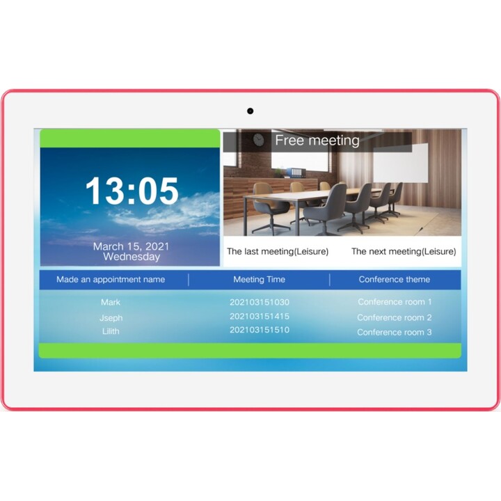 ALLNET Meetingraum RGB LED Tablet 15 Zoll RK3399 weiß Android 10 und NFC/RFID