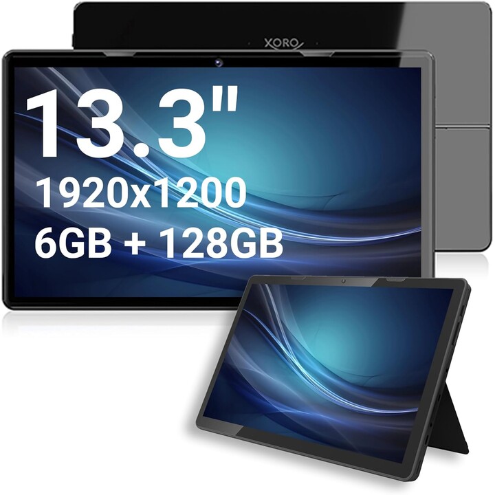 Tablet Xoro MegaPAD 1333 Pro de 13,3" (33,78 cm). 128GB. Android preto