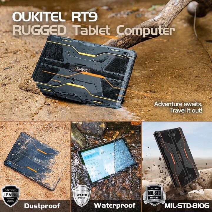 Oukitel RT9 10.1" 6/256GB Orange Robustes 11000 mAh Tablet