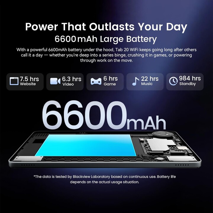 Blackview Tab 20, 12GB+64GB (2TB externo), WiFi, Android 15, asistencia de IA Gemini, 10.1 HD+, 6000 mAh, 5MP+8MP, 5G, azul