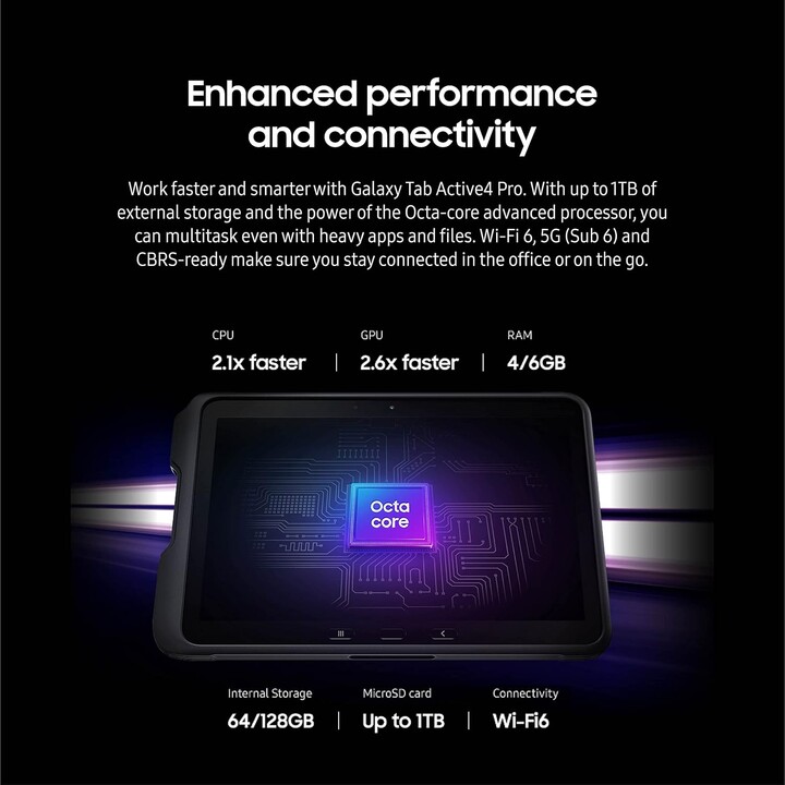 Samsung Galaxy Tab Active4 Pro 5G 6GB 128GB 5G Black