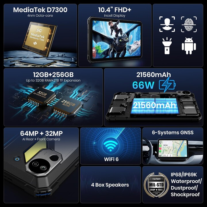Fossibot DT3 10.4 12GB/256GB 5G Gris