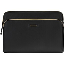 Paris+ Pebbled full-grain leather sleeve for MacBook Pro 14'' and 14'' Laptop - Night Black