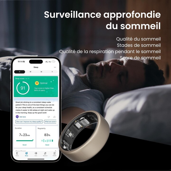 Amazfit Helio Ring Tamaño 12 Anillo inteligente de titanio