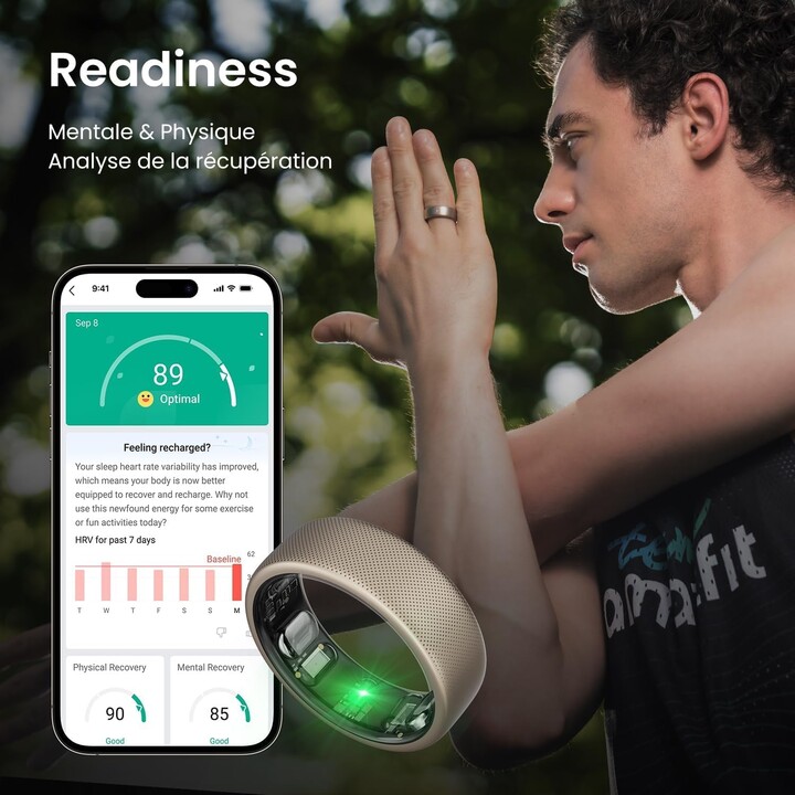 Amazfit Helio Ring Tamaño 10 Anillo inteligente de titanio