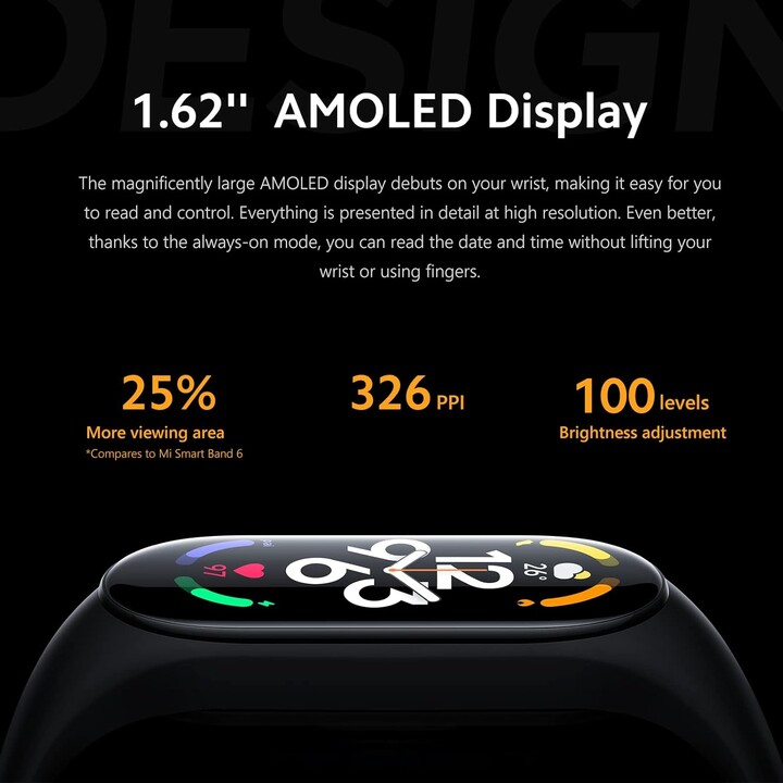 Pulsera inteligente Xiaomi Mi Smart Band 7 con monitor de actividad, color negro