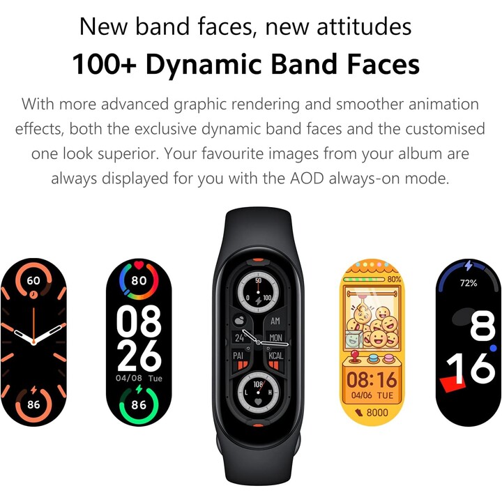 Pulsera inteligente Xiaomi Mi Smart Band 7 con monitor de actividad, color negro