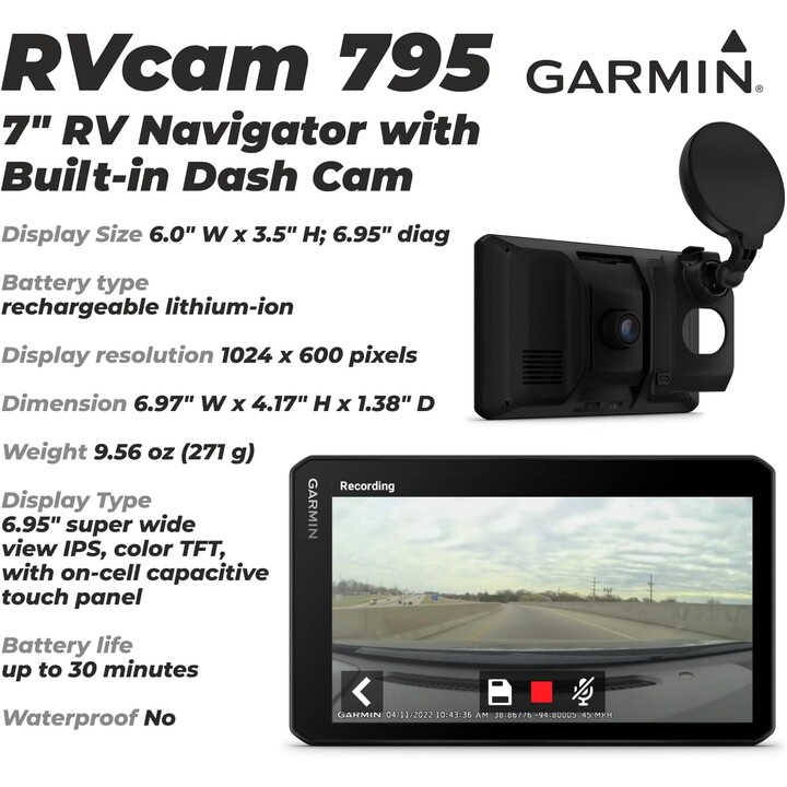 Garmin Camper 795 7 Negro - Navegador para autocaravanas