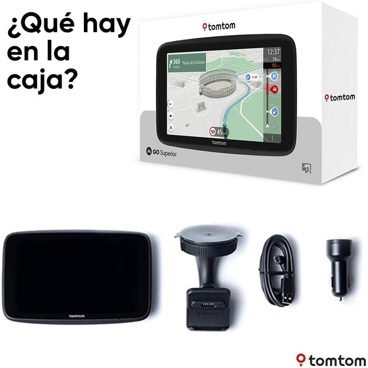 TomTom GPS para Coche Go Superior 6", Estado del Tráfico, Mapas del Mundo, Actualizaciones Rápidas vía WiFi