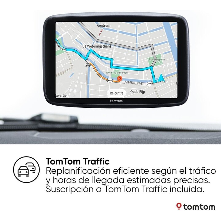 TomTom GPS para coche Go Superior, 7", Mapas del mundo, Actualizaciones rápidas vía WiFi