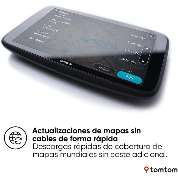 TomTom GPS para coche Go Superior, 7", Mapas del mundo, Actualizaciones rápidas vía WiFi