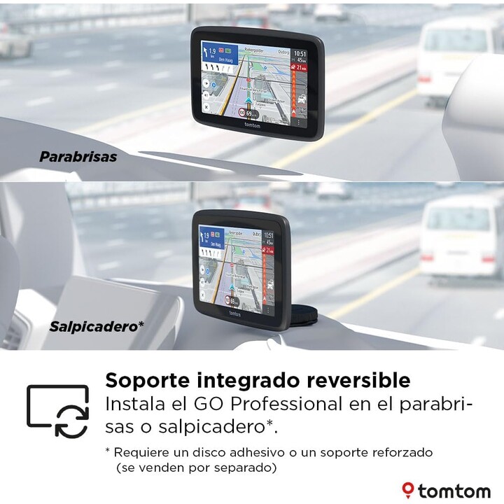 Navegador para camiones TomTom GO Professional 2ª generación, pantalla táctil capacitiva de 5", mapas de Europa
