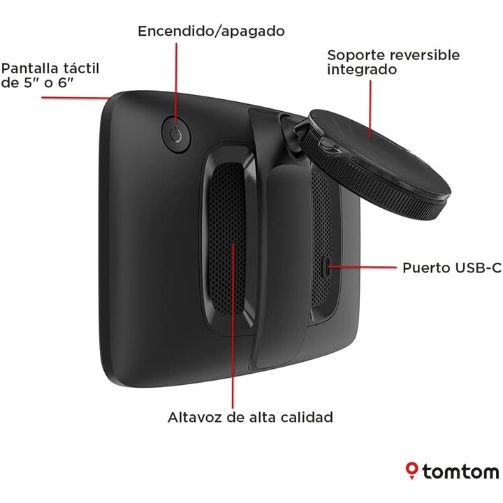 Navegador para camiones TomTom GO Professional 2ª generación, pantalla táctil capacitiva de 5", mapas de Europa