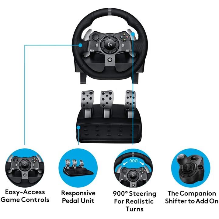 Logitech G920 Volant Xbox One & PC Noir