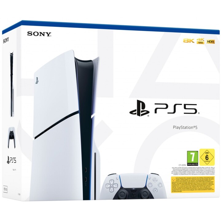 Sony Playstation 5 Slim Disc Edition D-Chassis blanco (8K HDR 825GB SSD 9577171)