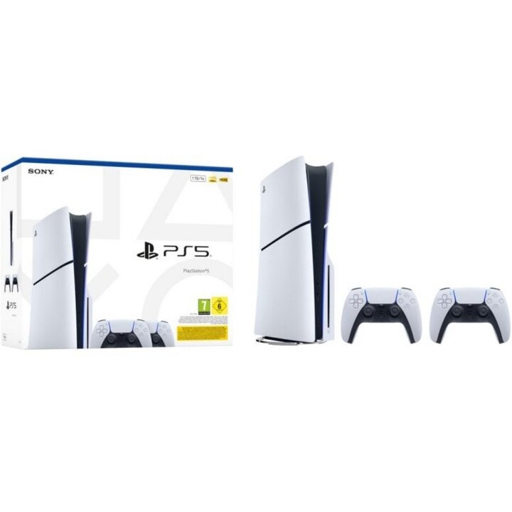 Sony PlayStation 5 Slim Disc Edition + Mando Extra Blanco + Base de Carga