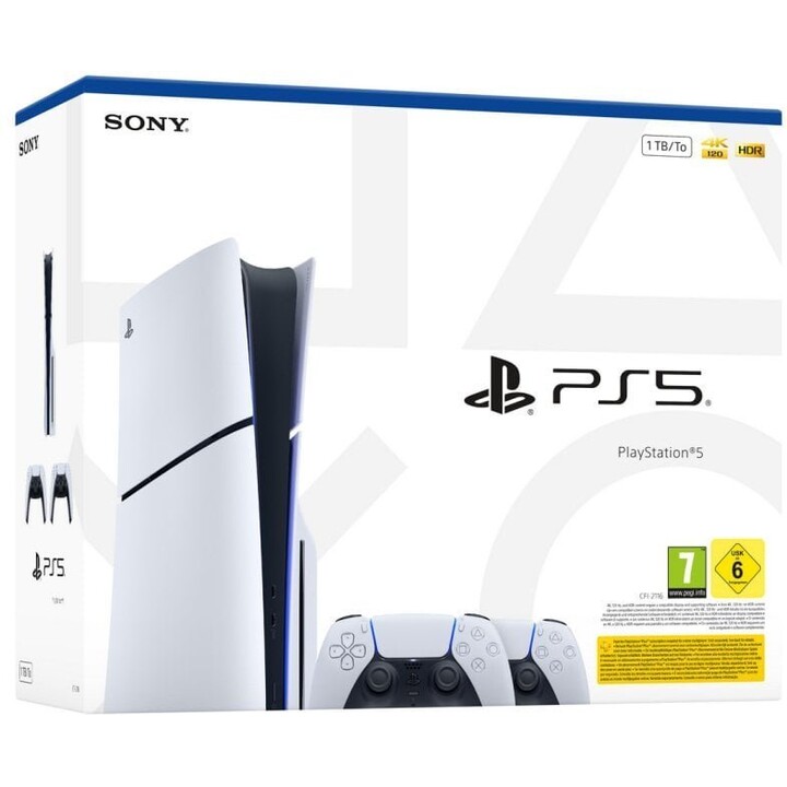 Sony PlayStation 5 Slim Disc Edition + Mando Extra Blanco + Base de Carga