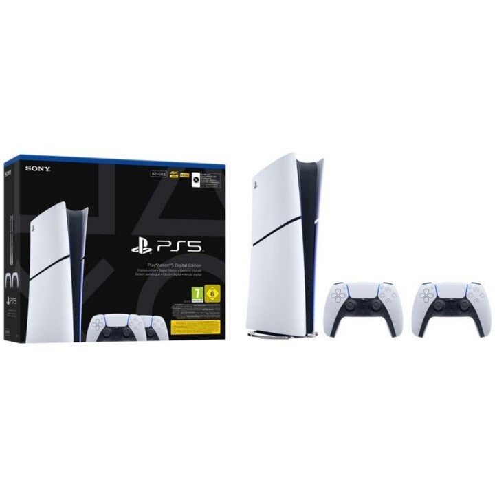 Sony PlayStation 5 Slim 825GB Digital Edition + mando extra Blanco, Negro
