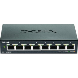 D-Link DGS-1100-08 V2 switch Gestionado Gigabit Ethernet (10/100/1000) Negro