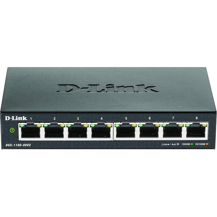 D-Link DGS-1100-08 V2 Netzwerk-Switch Managed Gigabit Ethernet (10/100/1000) Schwarz
