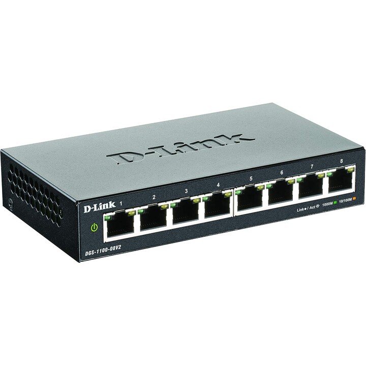D-Link DGS-1100-08 V2 Netzwerk-Switch Managed Gigabit Ethernet (10/100/1000) Schwarz