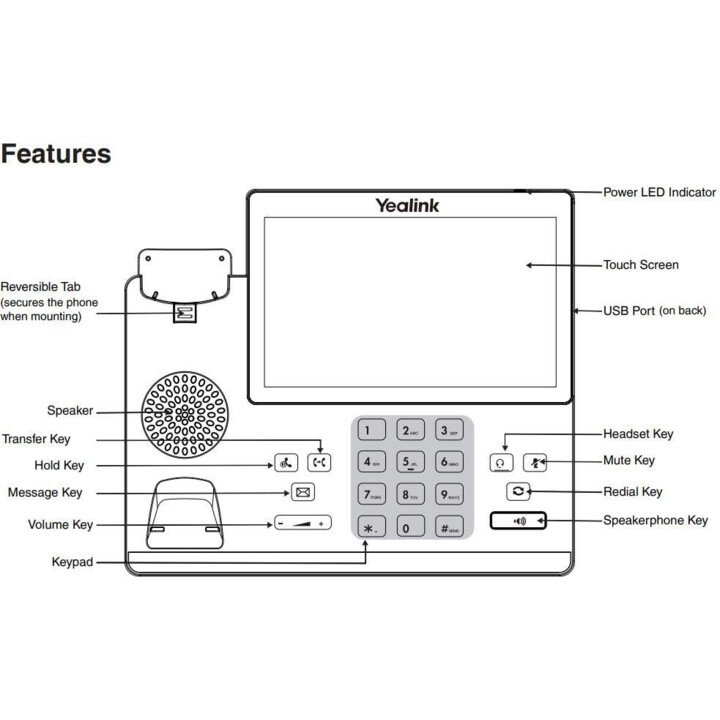 Yealink SIP T67 LTE Business Phone T67 Series, Wi-Fi