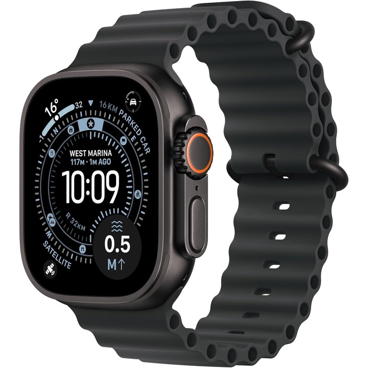 Apple Watch Ultra 3 GPS Cellular 49 mm Caja de titanio negro con correa Ocean Band negra