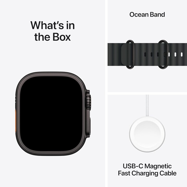 Apple Watch Ultra 3 GPS Cellular 49 mm Caja de titanio negro con correa Ocean Band negra