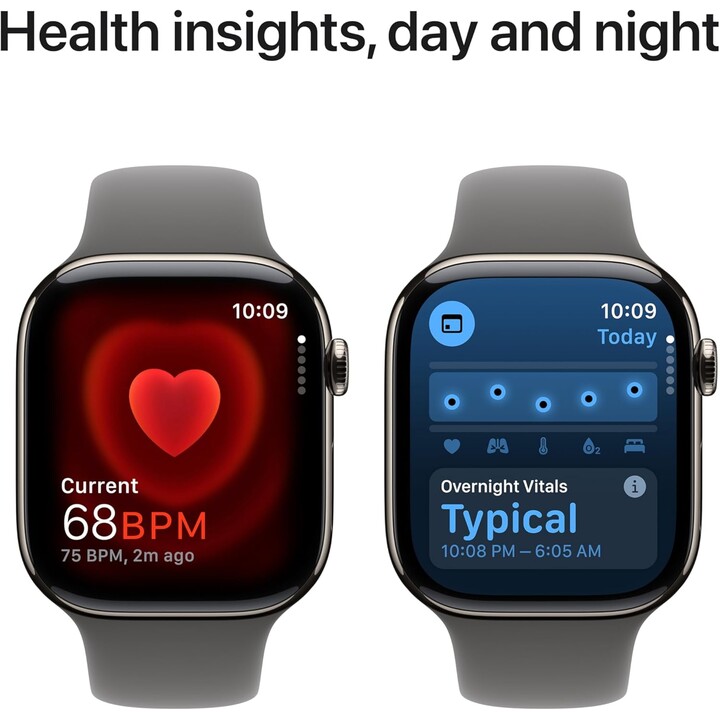 Apple Watch Series 11 GPS Cellular 42mm Caja de titanio natural y correa deportiva gris piedra S/M
