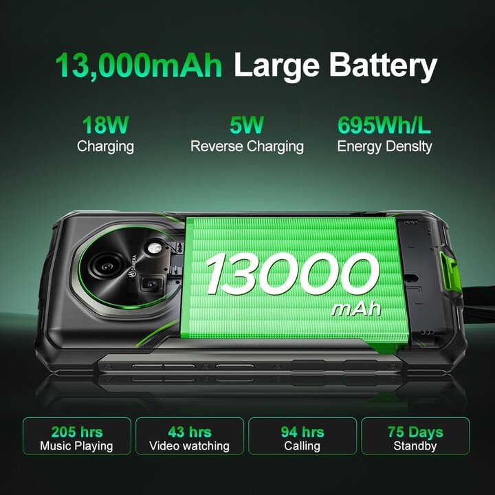 Doogee Fire 5 Pro, 4GB 128GB, 6.6 LCD IPS HD+, 13000mAh, Dual Sim, Gray