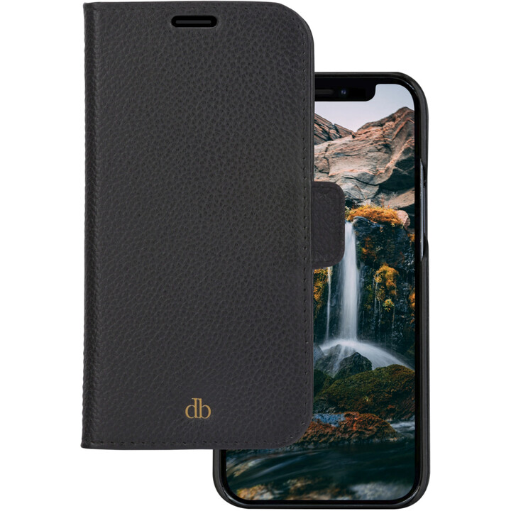 New York - iPhone 13 Pro 6.1" - Nacht Schwarz - Hülle aus vollnarbigem gekrispeltem Leder