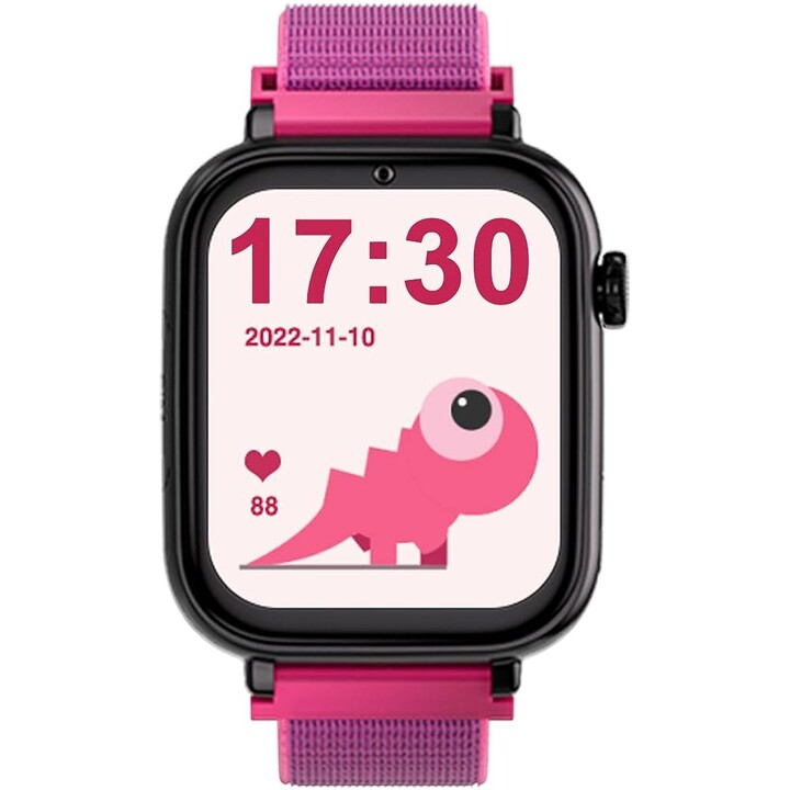 Smartwatch SAVEFAMILY SaveWatch Plus – Esfera Blanca y Correa de Tela Frambuesa