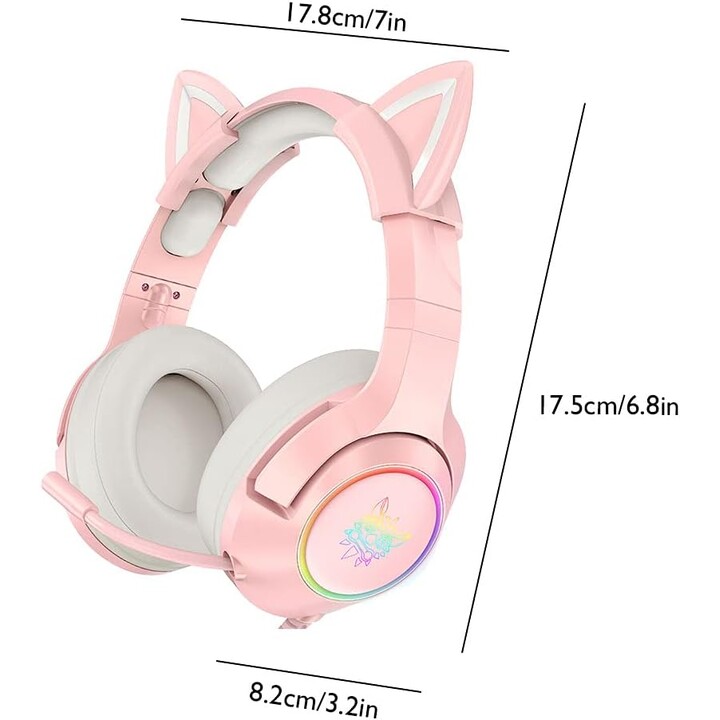 ONIKUMA K9 RVB Rose - Casque de jeu