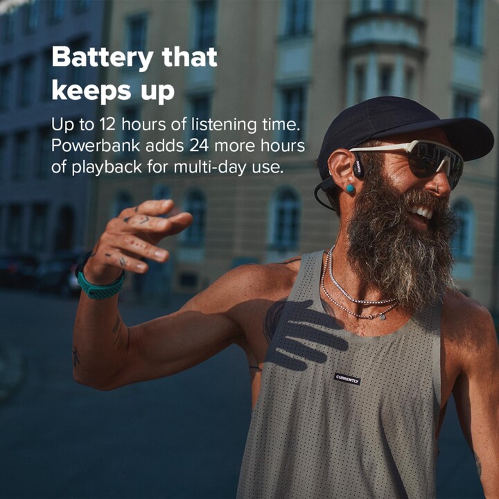 SUUNTO Wing 2 Cuffie Bluetooth a orecchio aperto, conduzione ossea, IP66, luci di sicurezza intelligenti, autonomia 12H, nero