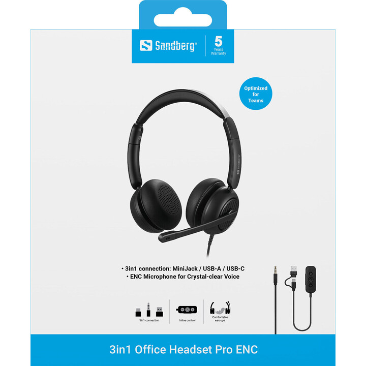 Sandberg 126-54 3-in-1 Office Headset Pro ENC
