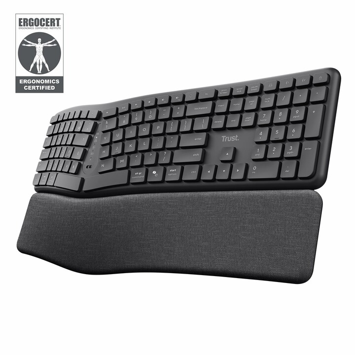 Trust Keyra Clavier sans fil multi-appareils ergonomique