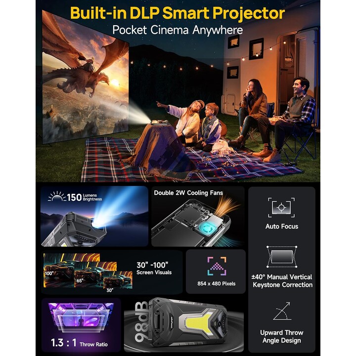 Ulefone Armor 34 Pro 5G, 16GB 512GB, 6.95 FHD+, 25500mAh, Dual Sim, Black