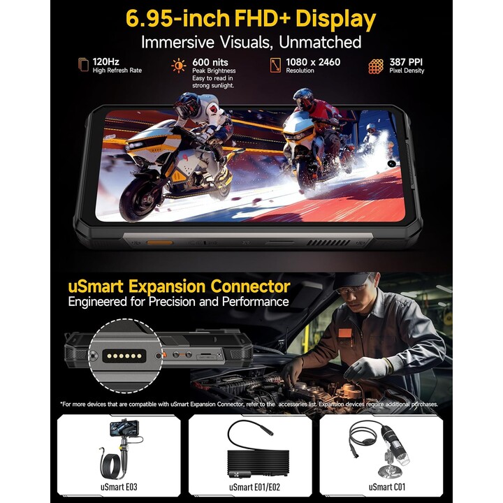 Ulefone Armor 34 Pro 5G, 16GB 512GB, 6.95 FHD+, 25500mAh, Dual Sim, Black