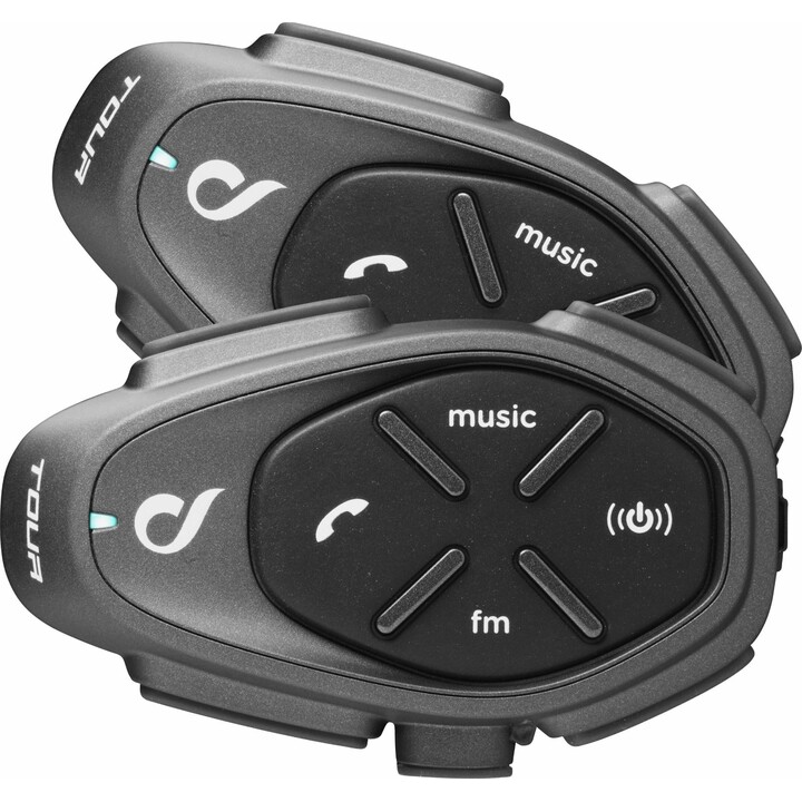INTERPHONE TOUR HD intercomunicador moto para 2 capacetes preto