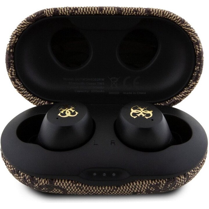 Auricular inalámbrico Guess 4G / TWS / Cancelación de ruido / Bt 5.3 / 300 mAh / Marron / GUTWSP4EGW