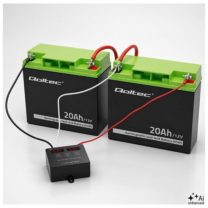 Balanceador de voltaje para baterías de 24 V, 2 x 12 V, 5 A, LED