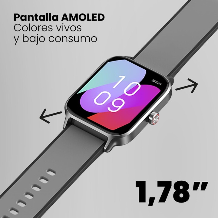 SPC Smartee Duo Pro, GPS, tela AMOLED de 1,78, chamadas Bluetooth, bateria de 9 dias, 100 esportes, 2 alças incluídas